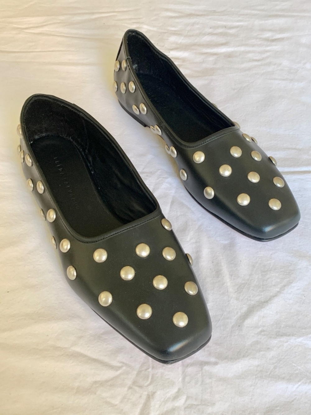 Freda Salvador Jessie Ballet Flats Black with Studs US10